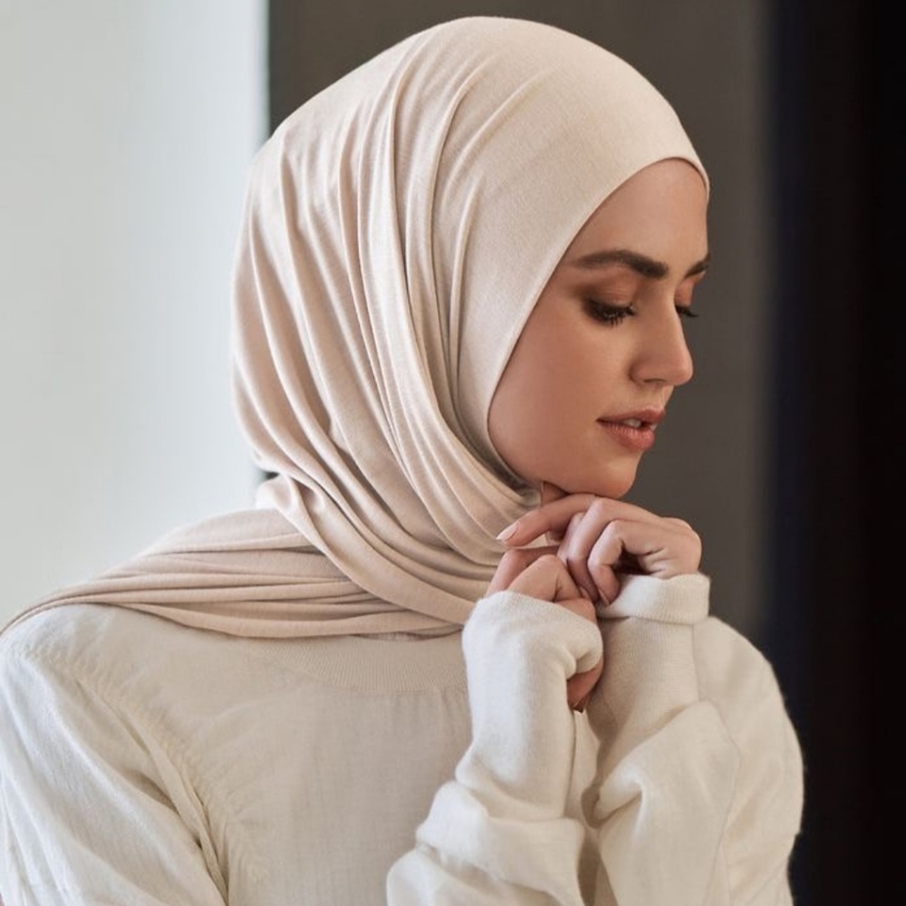 Jersey Cotton Solid Hijab Scarf Long Muslim Shawl Stretchy Soft Turban Wrap - Picture 10 of 11